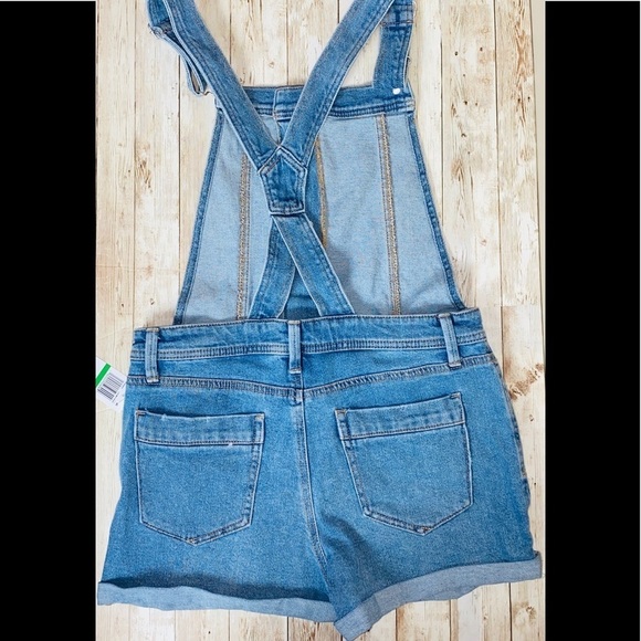 4/$25 🛍 Tinseltown Distressed Denim Overalls Sz L - Picture 2 of 11